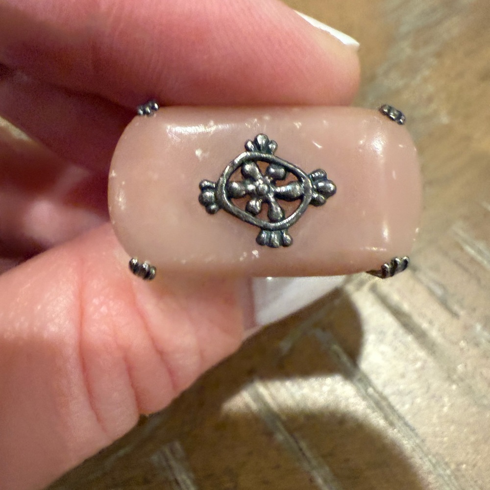 Silpada Pink and Sterling Silver Ring, size 4-4.5 cocktail ring